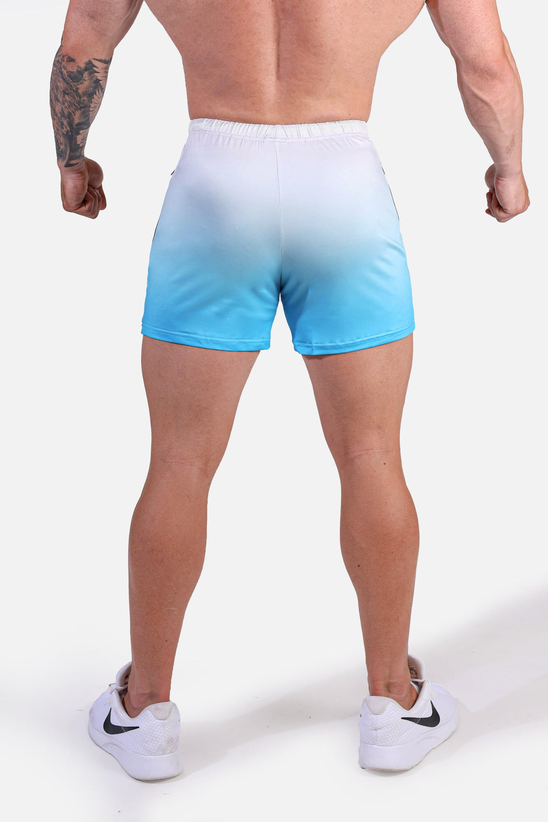 Agile Bodybuilding 4'' Shorts w Zipper Pockets - Blue Ombre