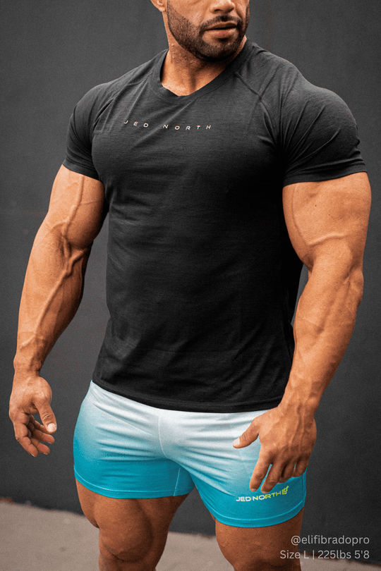 Agile Bodybuilding 4'' Shorts w Zipper Pockets - Blue Ombre