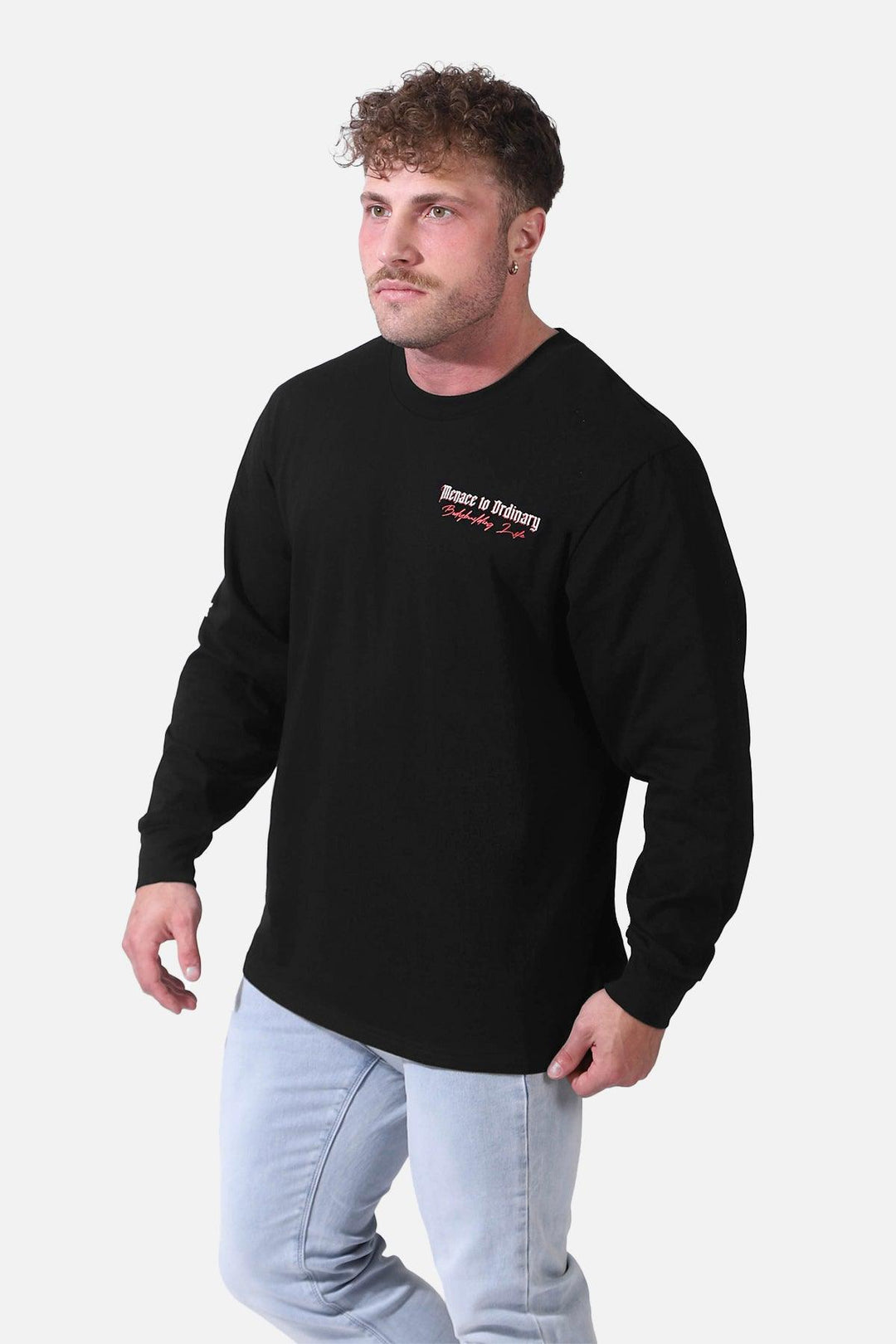 Retro Gym Long Sleeve T-Shirt - Black - Jed North