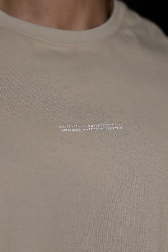 Box Cut Muscle Tee - Light Khaki