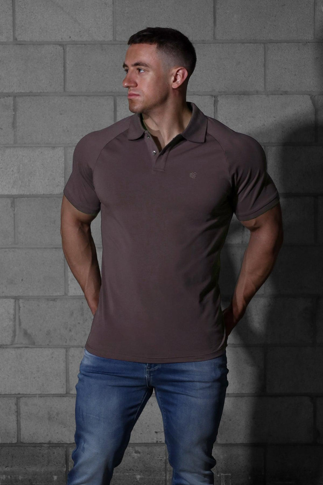 Muscle Fit All-Day Polo T-Shirt - Steel Gray