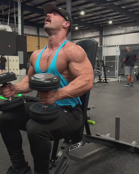 Classic Bodybuilding Racerback Stringer - Sky Blue