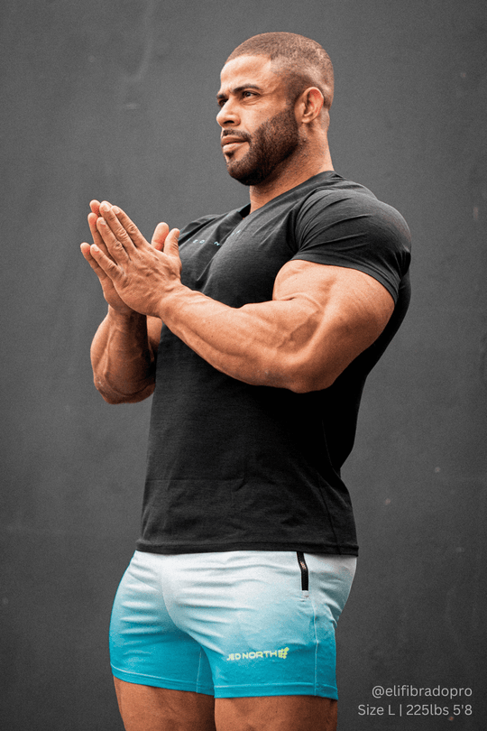 Agile Bodybuilding 4'' Shorts w Zipper Pockets - Blue Ombre