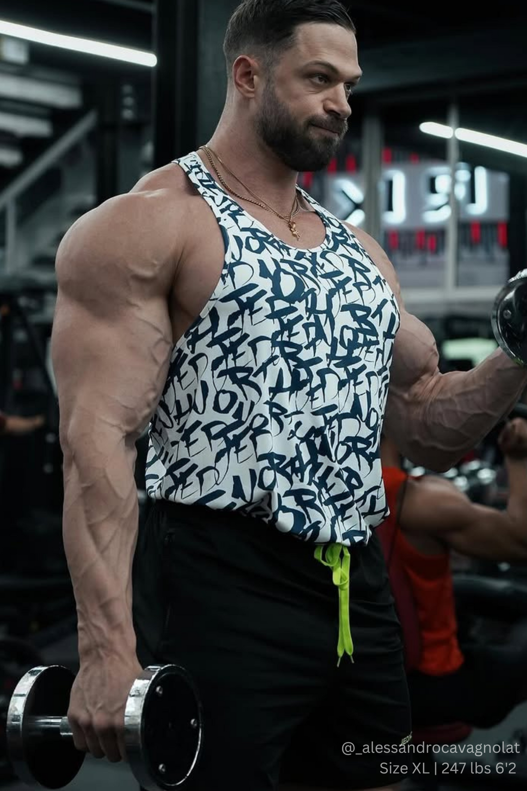 Graphic Muscle Stringer - White Graffiti