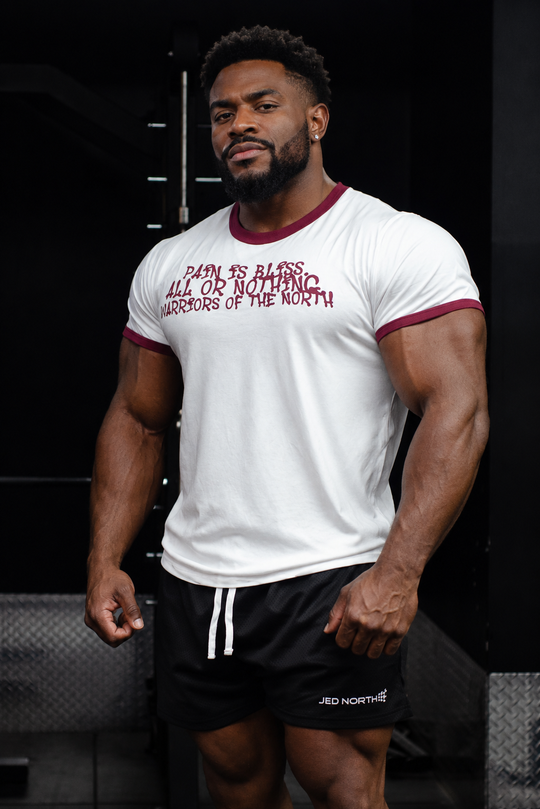 Muscle-Fit Ringer Tee - White w/ Red Trim