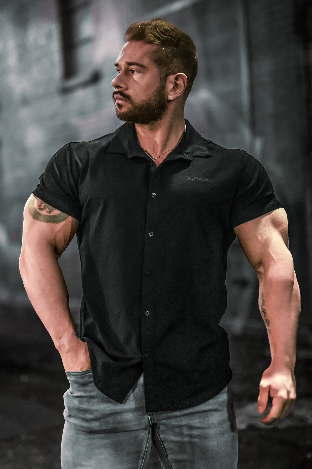 Flex Premium Stretch Button-Up Shirt - Onyx Black