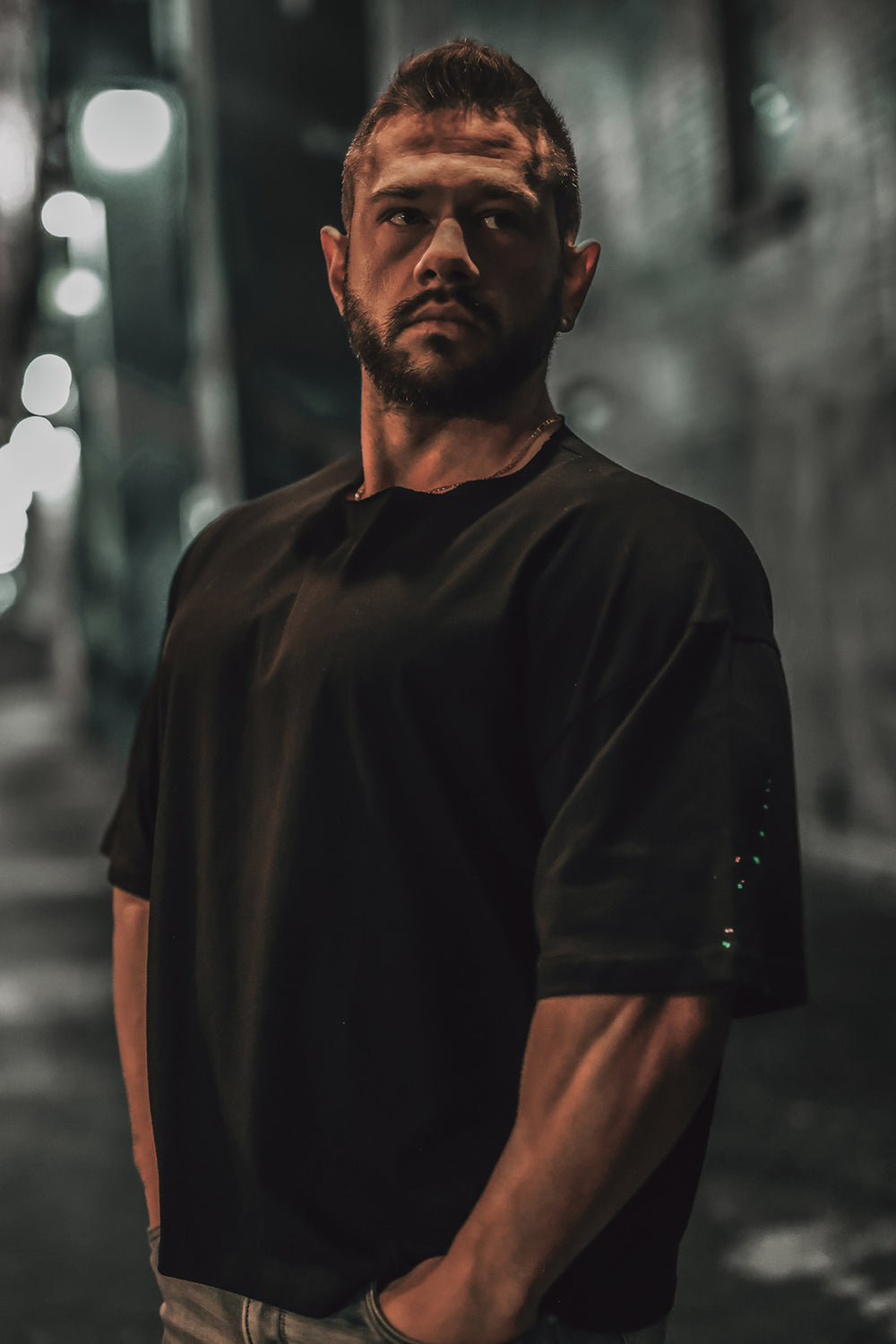 Raw-Cut Boxy Crop Tee - Black