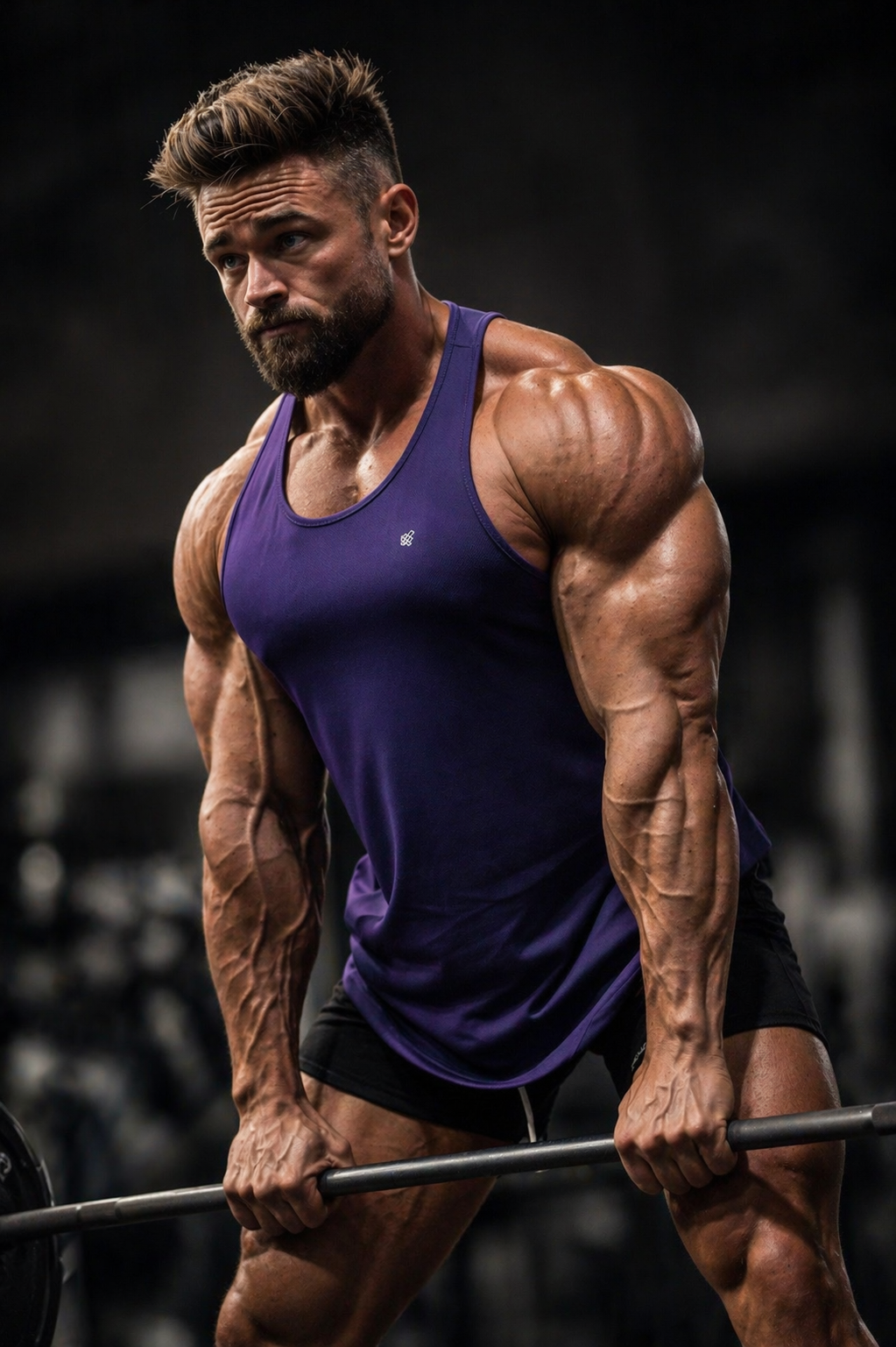 Fast-Dry Bodybuilding Workout Stringer - Violet