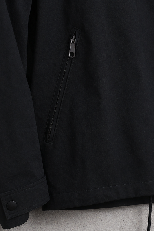 Retro Oversized Canvas Jacket - Black