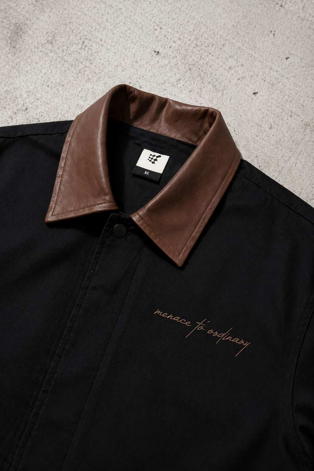 Retro Oversized Canvas Jacket - Black