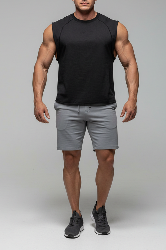 Raglan Sleeveless Tank Top - Dark Gray