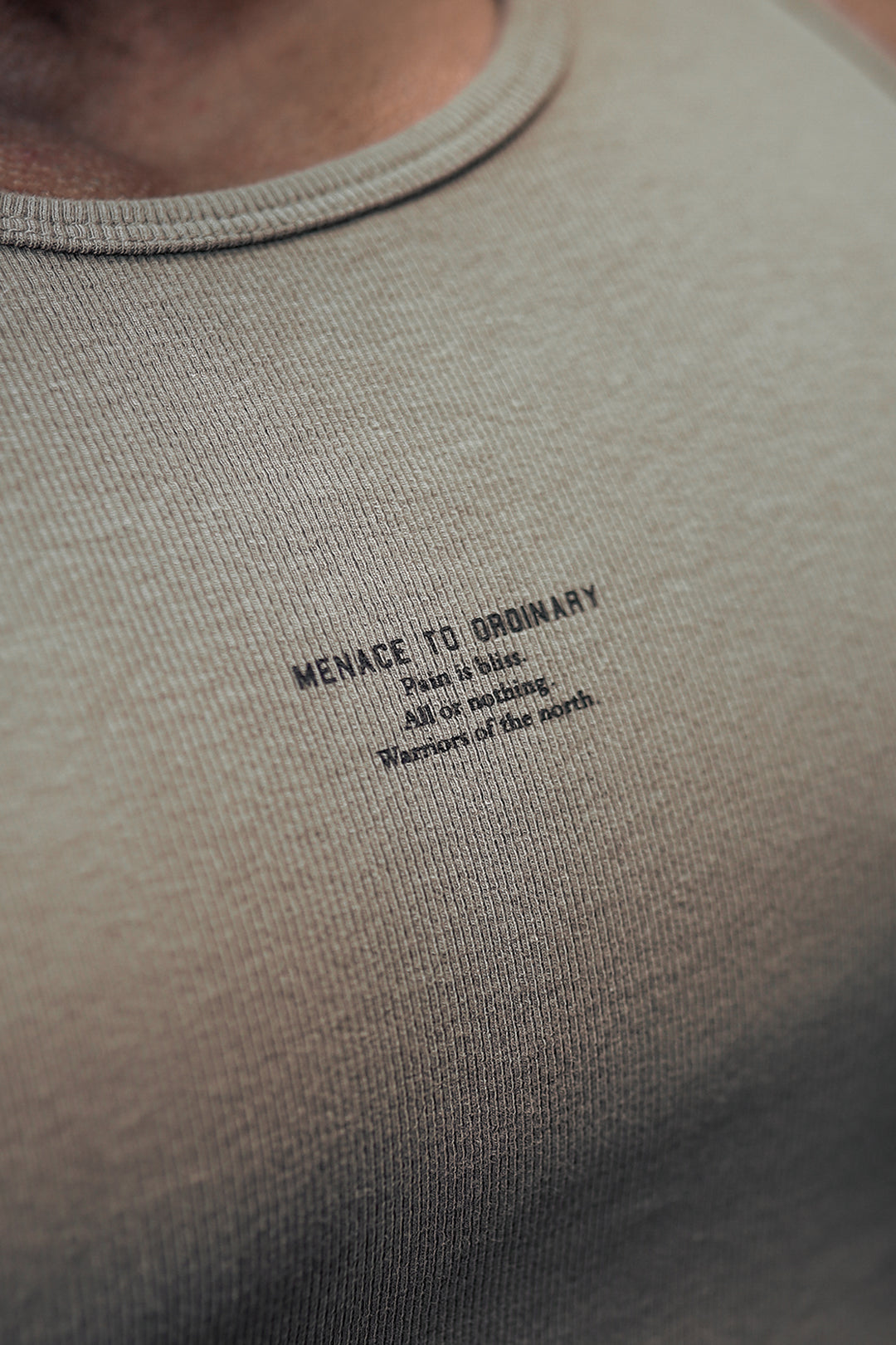 Ribbed Muscle Tank Top - Khaki