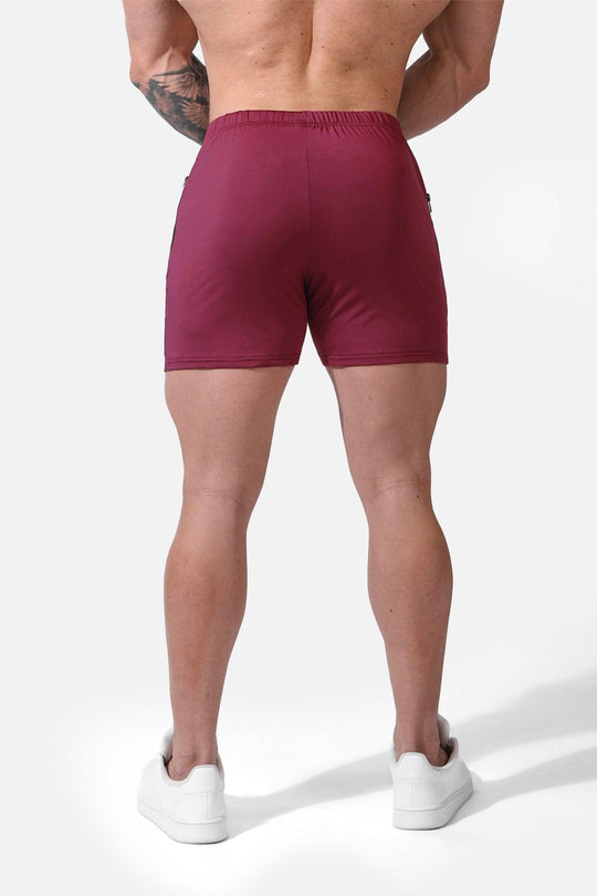 Agile Bodybuilding 4'' Shorts w Zipper Pockets - Maroon - Jed North