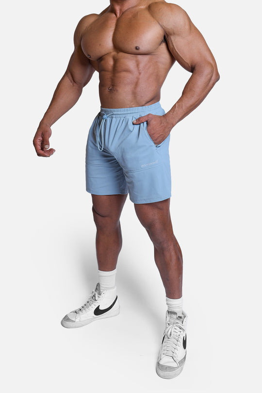 Fortis Zip Pocket Athletic Shorts - Light Blue