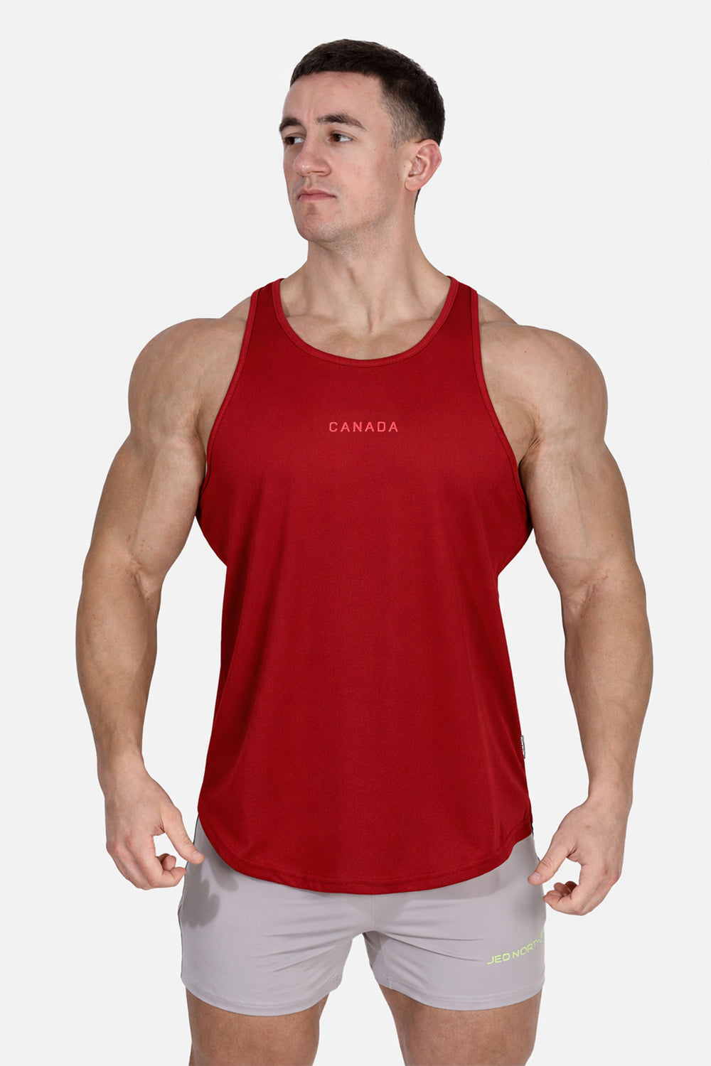 Fast-Dry Bodybuilding Workout Stringer - Maroon w/ Canada Logo