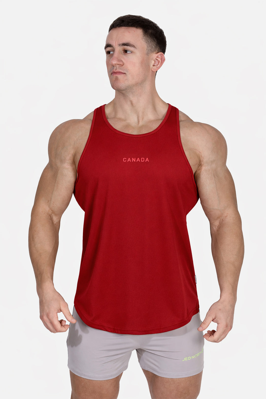 Fast-Dry Bodybuilding Workout Stringer - Maroon w/ Canada Logo