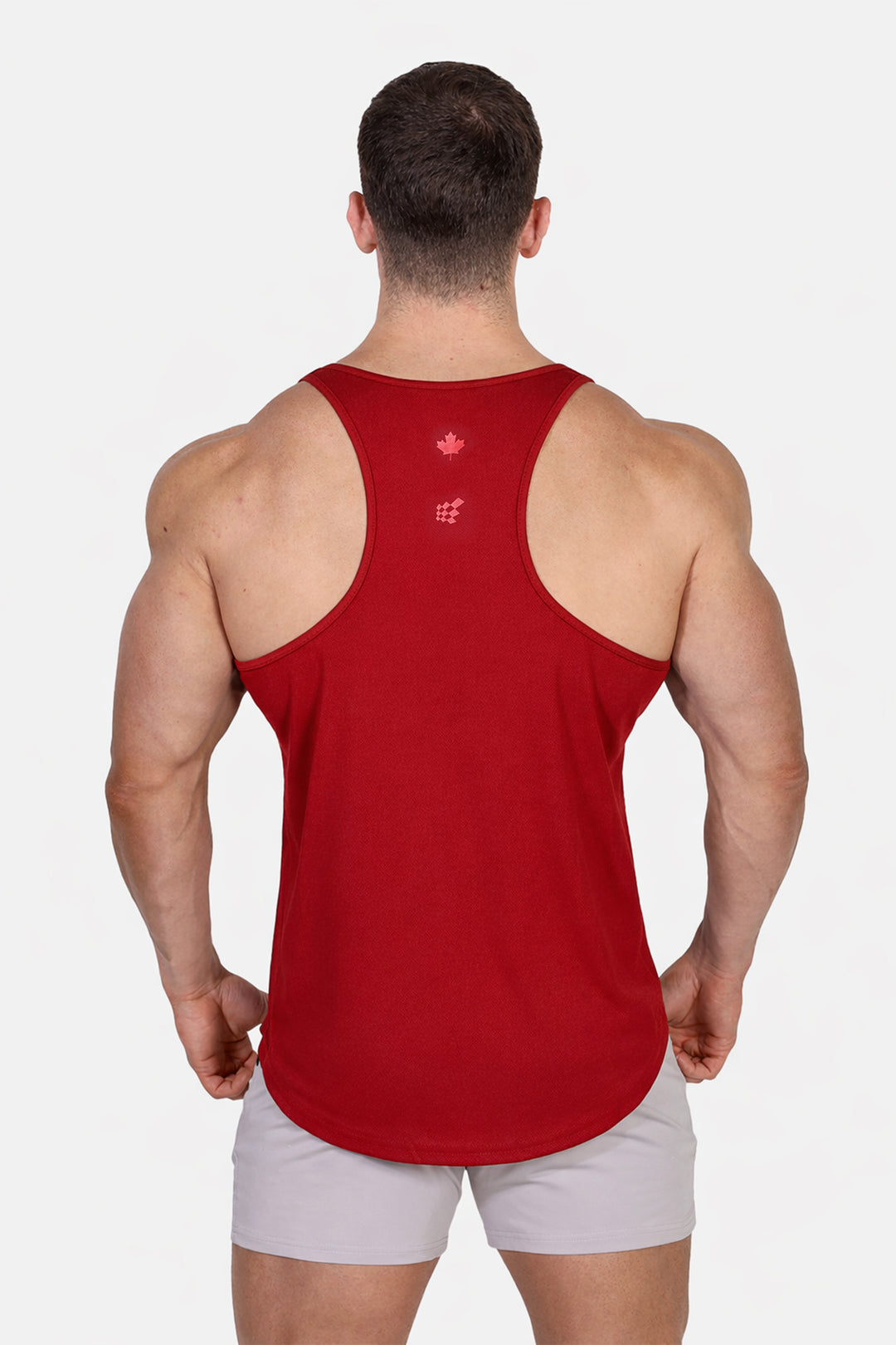 Fast-Dry Bodybuilding Workout Stringer - Maroon w/ Canada Logo