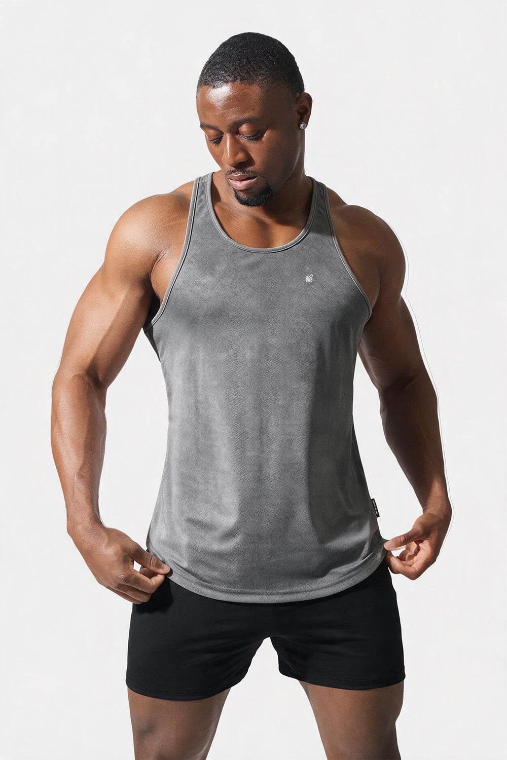 Fast-Dry Bodybuilding Workout Stringer - Dusted Silver
