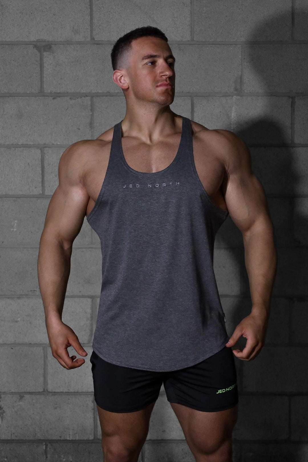 Classic Bodybuilding Racerback Stringer - Heather Gray
