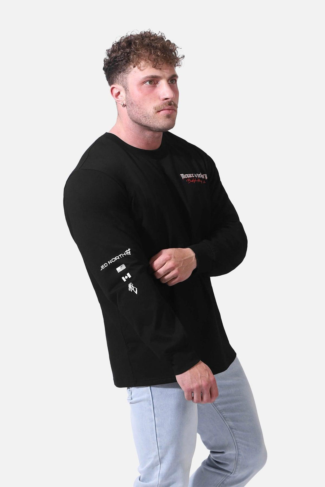 Retro Gym Long Sleeve T-Shirt - Black - Jed North