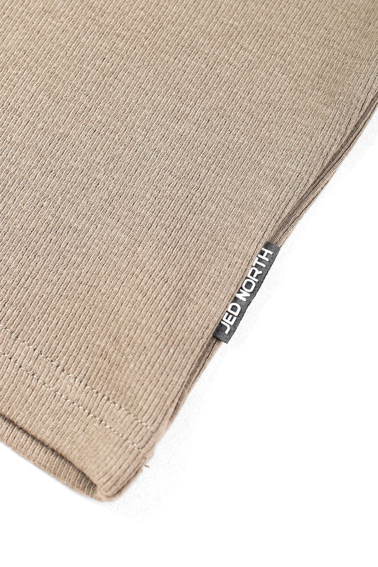 Ribbed Muscle Tank Top - Khaki