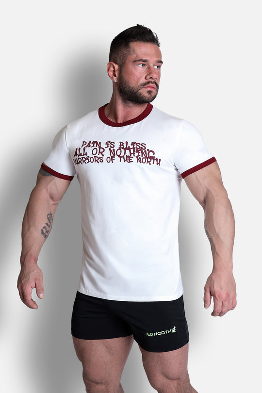 Muscle-Fit Ringer Tee - White w/ Red Trim