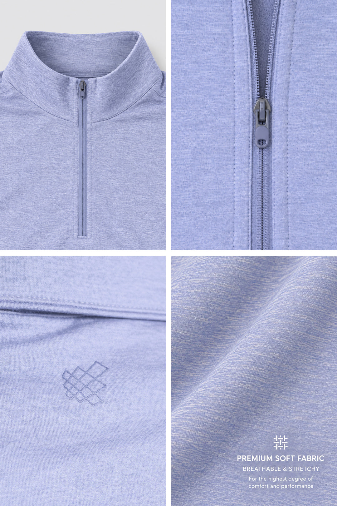 Quarter-Zip Training Long Sleeve - Heather Blue
