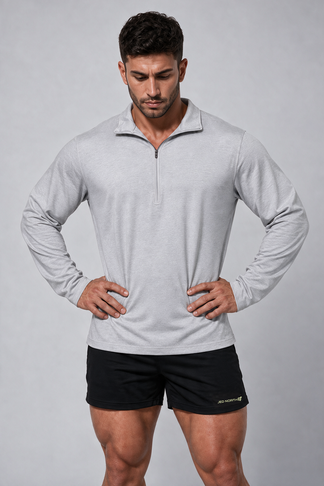 Quarter-Zip Training Long Sleeve - Heather Gray