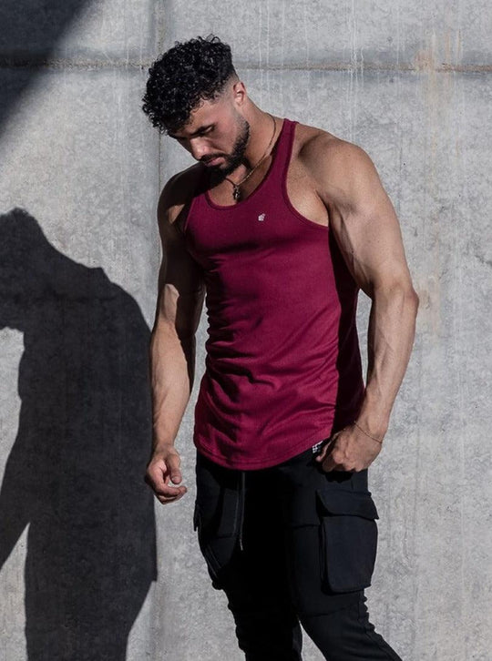 Fast-Dry Bodybuilding Workout Stringer - Maroon
