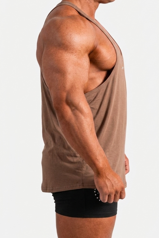 Classic Bodybuilding Racerback Stringer - Walnut Brown