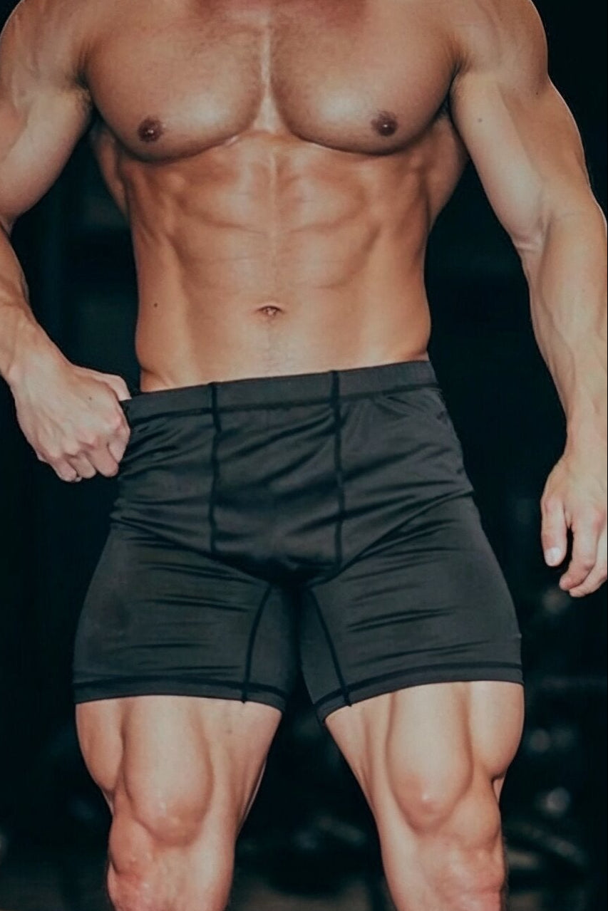 Retro Bodybuilding Shorts - Black