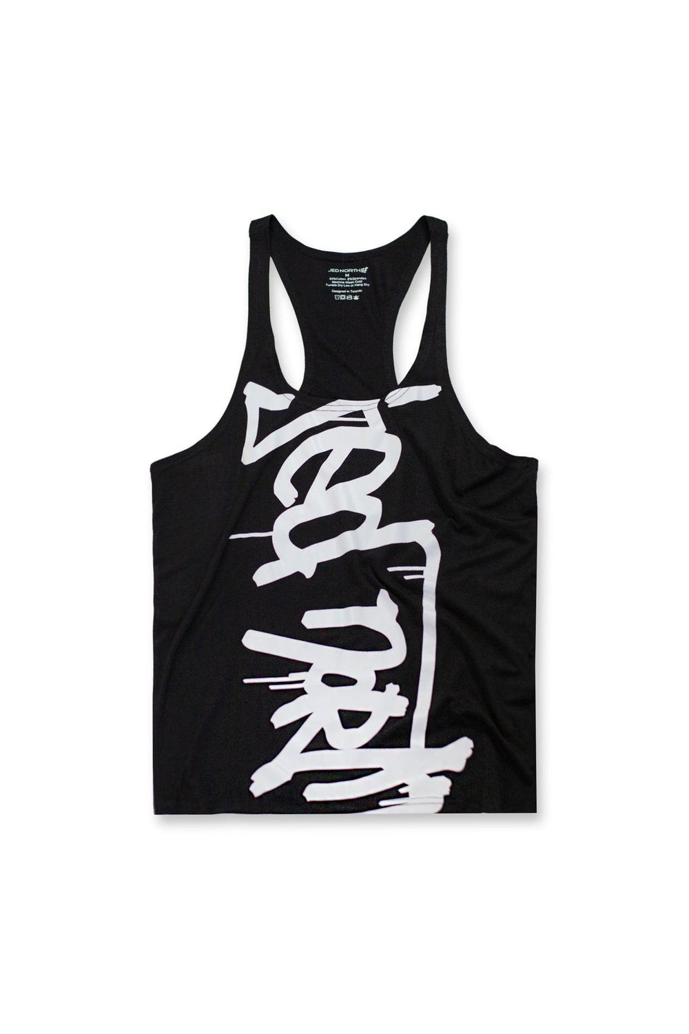 Classic Bodybuilding Racerback Stringer - Black w/ Logo - Jed North