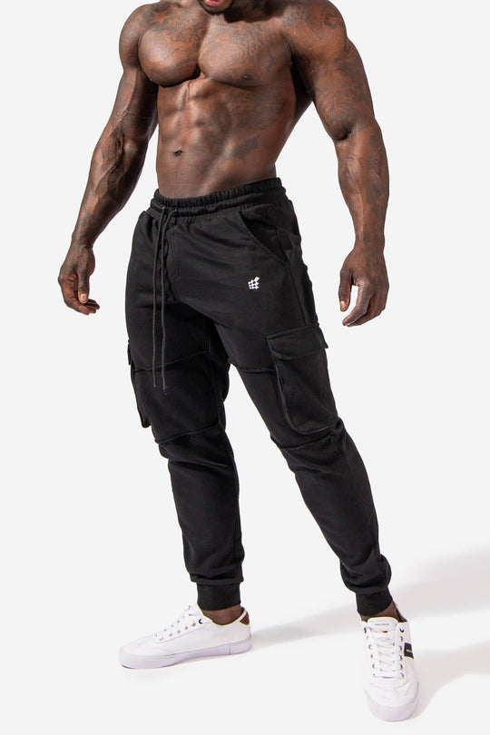 Slim Fit Cargo Style Joggers - Black Joggers Jed North 
